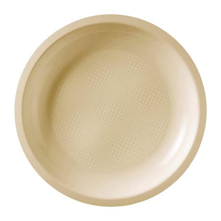 Herbruikbare harde bord Plat crème "Rond" vormig PP Ø22 cm (600 stuks)