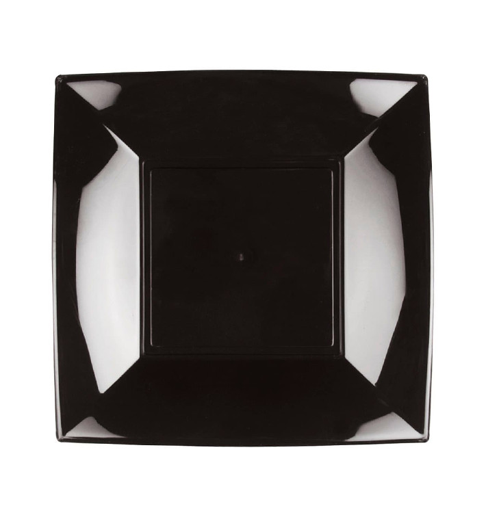 Plastic bord Diep zwart "Nice" PP 18 cm (300 stuks) Plastic bord Diep zwart "Nice" PP 18 cm (300 stuks)