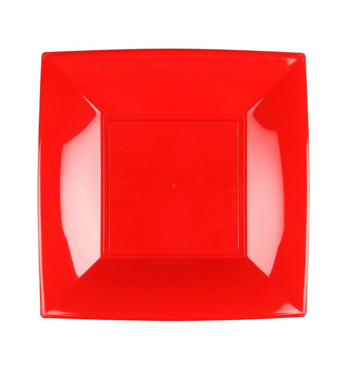 Plastic bord Plat rood "Nice" PP 18 cm (25 stuks) Plastic bord Plat rood "Nice" PP 18 cm (25 stuks)
