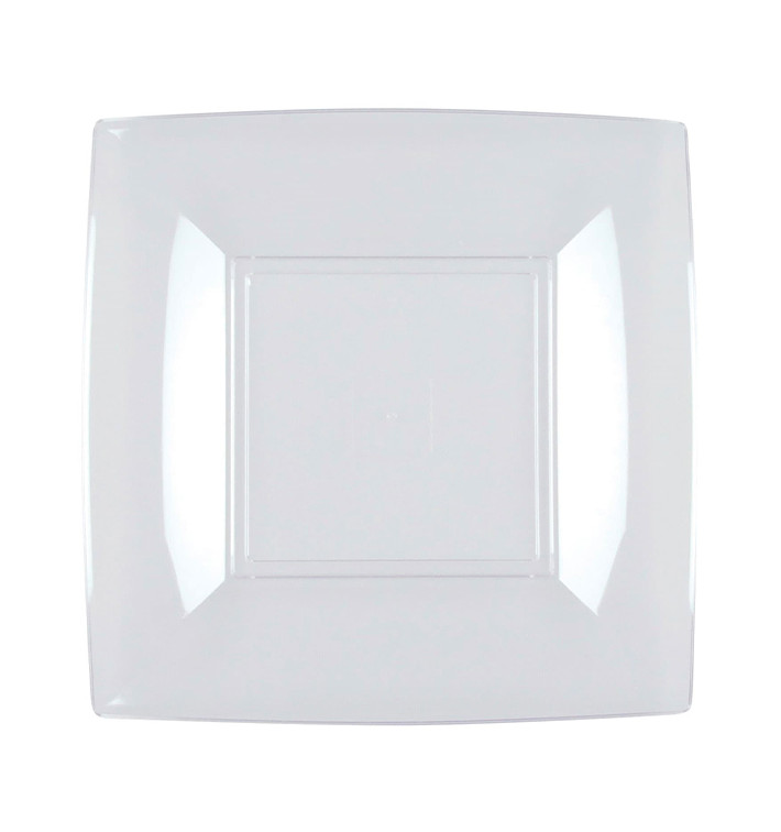 Plastic bord Plat transparant "Nice" PS 18 cm (25 stuks) Plastic bord Plat transparant "Nice" PS 18 cm (25 stuks)