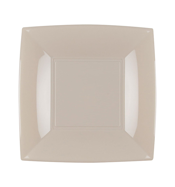 Plastic bord Plat beige "Nice" PP 18 cm (25 stuks) Plastic bord Plat beige "Nice" PP 18 cm (25 stuks)