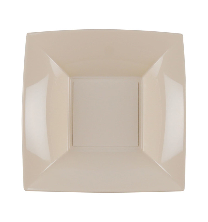 Plastic bord Diep beige "Nice" PP 18 cm (300 stuks)