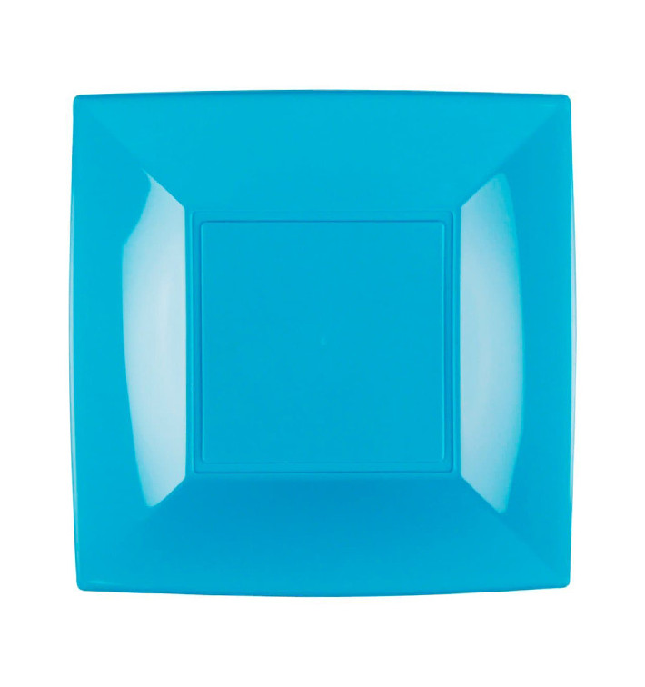 Plastic bord Plat turkoois "Nice" PP 18 cm (25 stuks) Plastic bord Plat turkoois "Nice" PP 18 cm (25 stuks)
