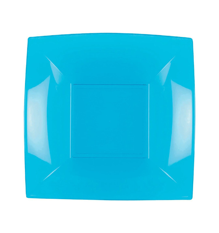 Plastic bord Diep turkoois "Nice" PP 18 cm (300 stuks) Plastic bord Diep turkoois "Nice" PP 18 cm (300 stuks)