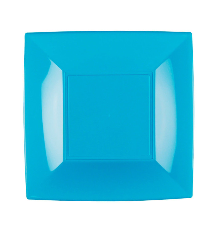 Plastic bord Plat turkoois "Nice" PP 23 cm (25 stuks) Plastic bord Plat turkoois "Nice" PP 23 cm (25 stuks)
