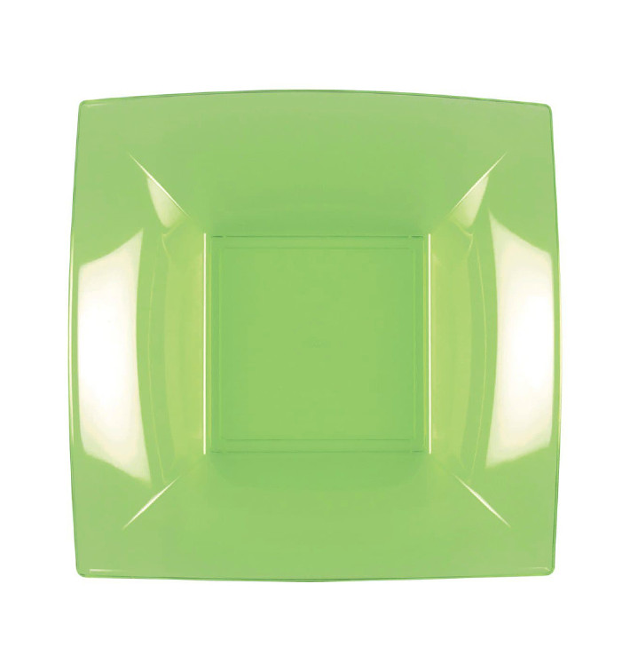 Plastic bord Diep limoengroen "Nice" PP 18 cm (300 stuks) Plastic bord Diep limoengroen "Nice" PP 18 cm (300 stuks)
