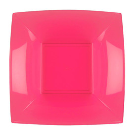 Plastic bord Diep fuchsia "Nice" PP 18 cm (25 stuks) 