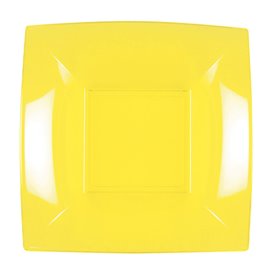 Plastic bord Plat geel "Nice" PP 18 cm (25 stuks) 