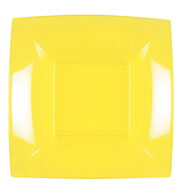 Plastic bord Diep geel "Nice" PP 18 cm (300 stuks)