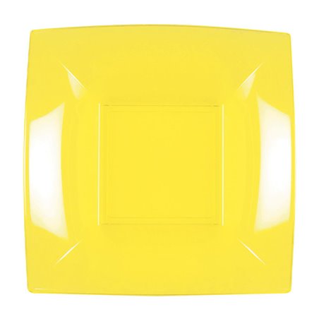 Herbruikbare harde bord Diep geel "Nice" PP 18 cm (300 stuks)