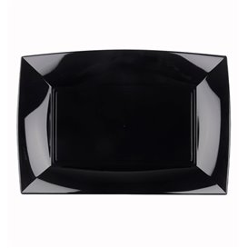 Plastic dienblad microgolfbaar zwart "Nice" 28x19cm (12 stuks) 