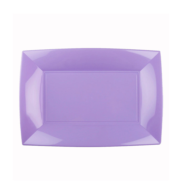 Plastic dienblad microgolfbaar lila "Nice" 28x19cm (12 stuks) Plastic dienblad microgolfbaar lila "Nice" 28x19cm (12 stuks)