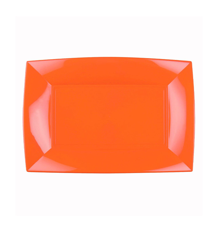 Plastic dienblad microgolfbaar oranje "Nice" 28x19cm (12 stuks) Plastic dienblad microgolfbaar oranje "Nice" 28x19cm (12 stuks)