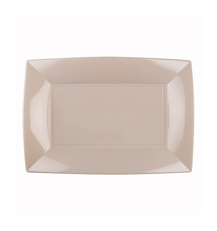 Plastic dienblad microgolfbaar beige "Nice" 28x19cm (240 stuks) Plastic dienblad microgolfbaar beige "Nice" 28x19cm (240 stuks)