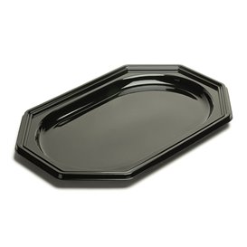 Plastic dienblad Achthoekige vorm zwart 36x24 cm (10 stuks) 