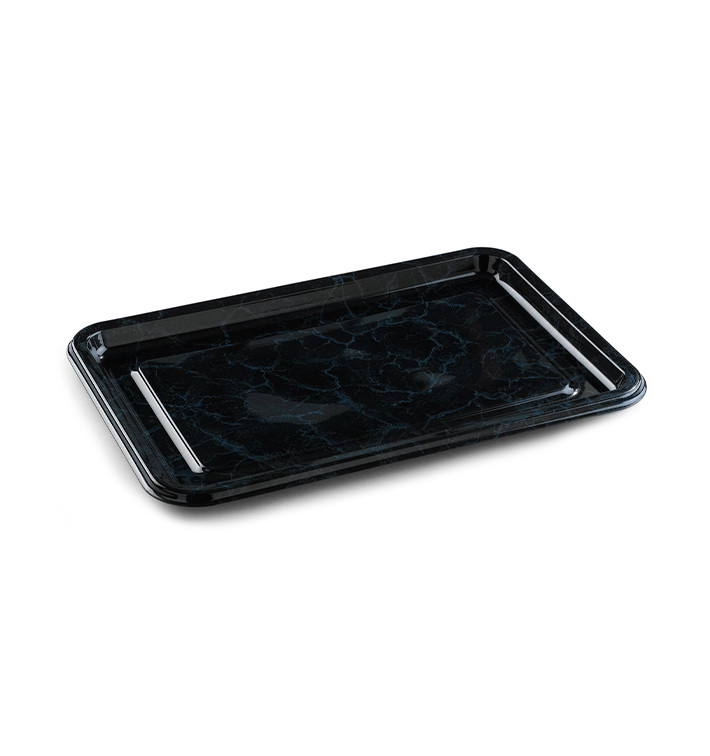 Plastic dienblad Rechthoekige vorm marmer 35X24 cm (50 stuks) Plastic dienblad Rechthoekige vorm marmer 35X24 cm (50 stuks)