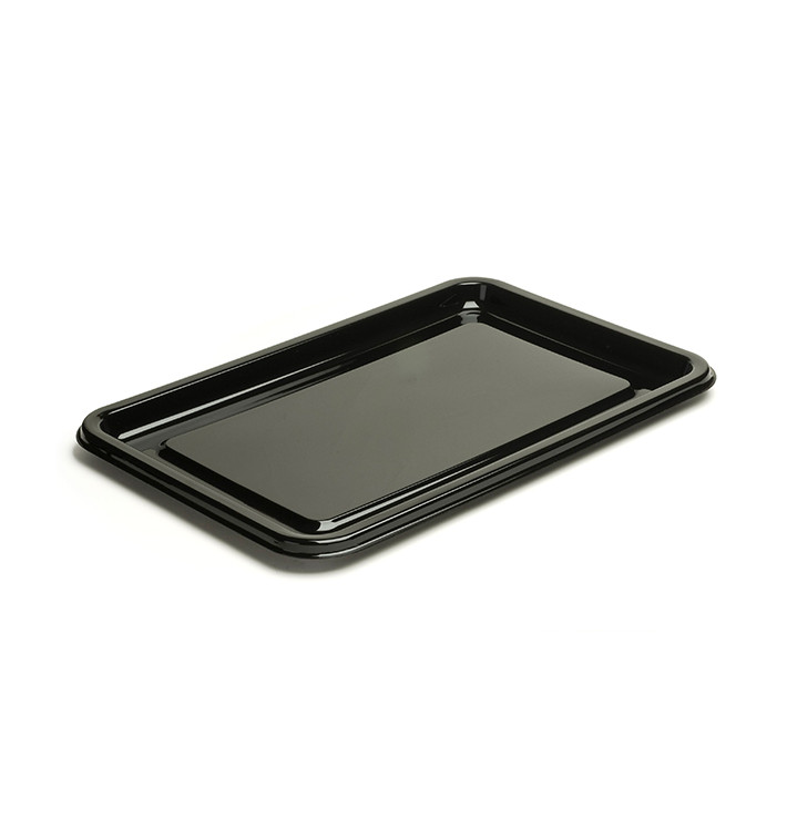 Plastic dienblad Rechthoekige vorm zwart 35X24 cm (50 stuks) Plastic dienblad Rechthoekige vorm zwart 35X24 cm (50 stuks)