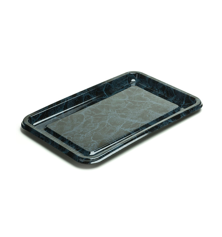 Plastic schotel Rechthoekige vorm marmer 55X37 cm (5 stuks) Plastic schotel Rechthoekige vorm marmer 55X37 cm (5 stuks)