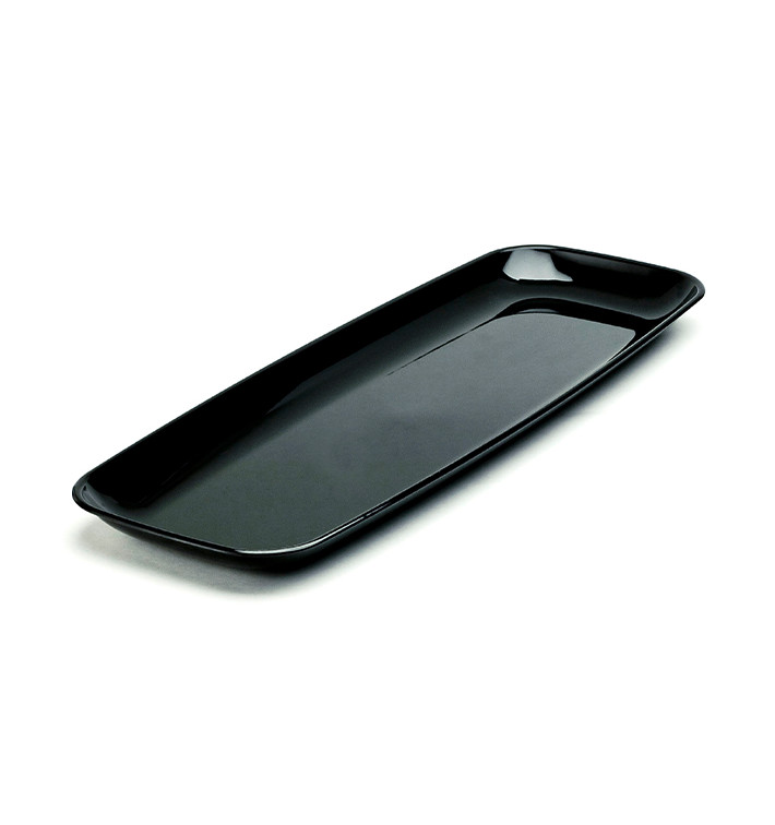 Plastic dienblad Rechthoekige vorm Hard zwart 22x56cm (5 stuks) Plastic dienblad Rechthoekige vorm Hard zwart 22x56cm (5 stuks)