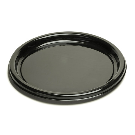 Plastic bord Rond vormig zwart 26 cm (25 stuks) 