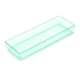 Plastic dienblad PS Rechthoekige vorm Water groen 13,1x4,6 cm (12 stuks) 