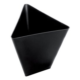 Proeving plastic kom PS Driehoekig zwart 70 ml (25 stuks) 