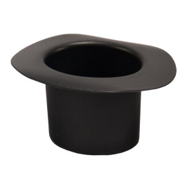 Plastic Proeving Kom met hoed design PP "Hot voorm" zwart 60ml (144 stuks)
