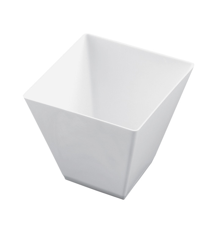 Plastic PS proefbeker "Rhombus" wit 95 ml (25 stuks) Plastic PS proefbeker "Rhombus" wit 95 ml (25 stuks)