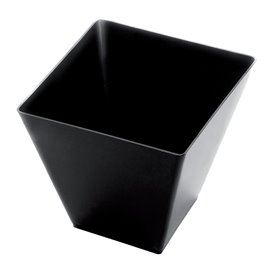 Plastic PS proefbeker "Rhombus" zwart 95 ml (25 stuks) 