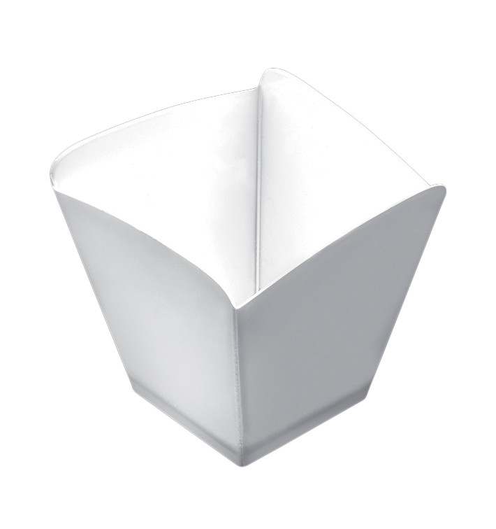 Plastic PS proefbeker "Onda" wit 100 ml (500 stuks) Plastic PS proefbeker "Onda" wit 100 ml (500 stuks)