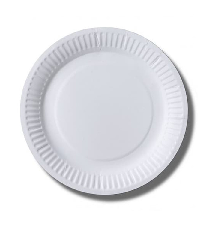 Papieren bord Biocoated wit 18 cm (800 stuks) Papieren bord Biocoated wit 18 cm (800 stuks)