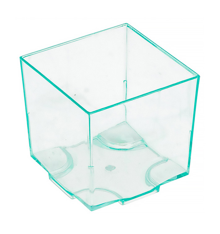 Plastic PS proefbeker Water groen 4,2x4,2x4,2cm (20 stuks)