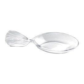 Proeving lepel PS "Fish" transparant 12 cm (600 stuks)