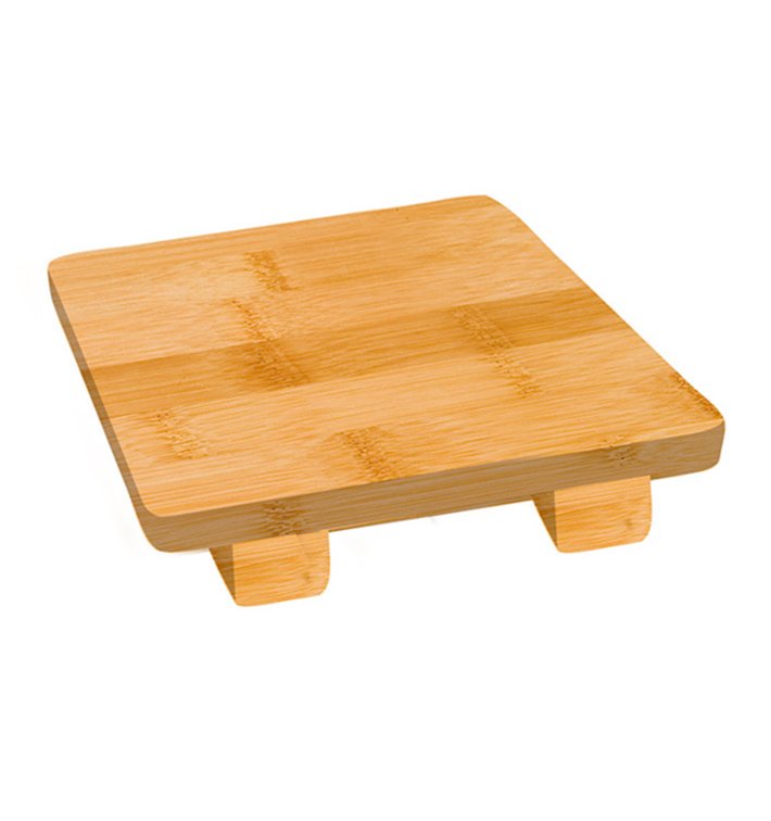 Bamboe sushi dienblad 15x15x2,5cm (1 stuk) 