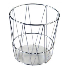 Stalen ronde mand zilver Ø11,5x11,5cm (1 stuk) 