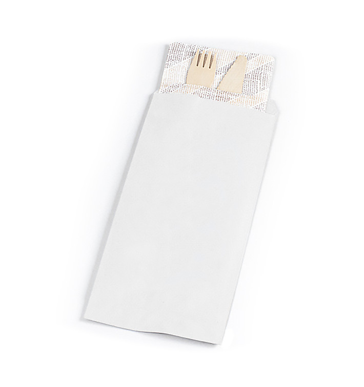 Enveloppe Bestekhouder Wit 9x24cm (125 stuks) Enveloppe Bestekhouder Wit 9x24cm (125 stuks)