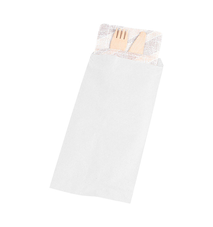 Enveloppe Bestekhouder Wit 11x24cm (125 stuks) Enveloppe Bestekhouder Wit 11x24cm (125 stuks)