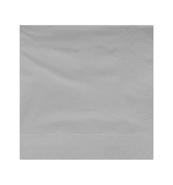 Papieren servet grijze rand 20x20cm 2C (100 stuks) Papieren servet grijze rand 20x20cm 2C (100 stuks)