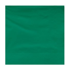 Papieren servet groene rand 20x20cm 2C (100 stuks) 