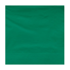 Papieren servet groene rand 25x25cm 2C (3400 stuks)