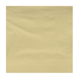 Papieren servet crème rand 2 laags 30x30cm (100 stuks) 