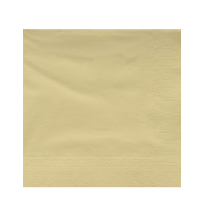 Papieren servet crème rand 2 laags 30x30cm (100 stuks) Papieren servet crème rand 2 laags 30x30cm (100 stuks)