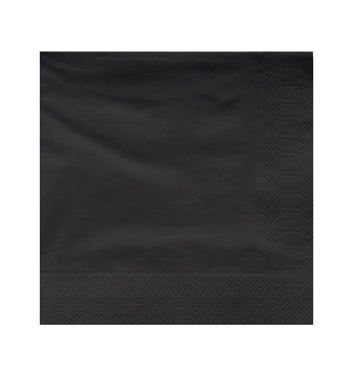 Papieren servet zwarte rand 40x40cm (50 stuks) Papieren servet zwarte rand 40x40cm (50 stuks)