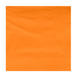 Papieren servet oranje rand 40x40cm (50 stuks) 