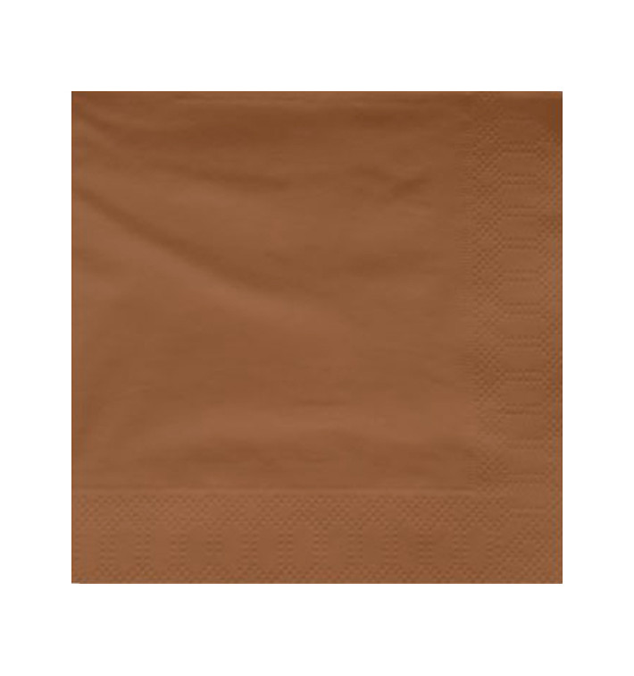 Papieren servet bruine rand 40x40cm (1200 stuks)