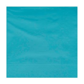 Papieren servet lichtblauwe rand 40x40cm (50 stuks) 