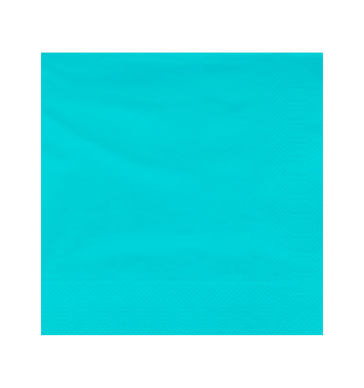 Papieren servet turkoois rand 40x40cm (1200 stuks) Papieren servet turkoois rand 40x40cm (1200 stuks)