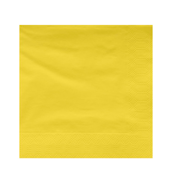 Papieren servet gele rand 40x40cm (50 stuks) Papieren servet gele rand 40x40cm (50 stuks)
