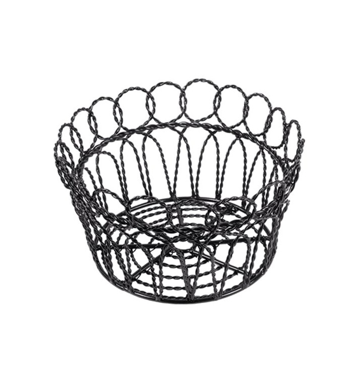 Stalen ronde mand zwart Ø19x10cm (6 stuks) Stalen ronde mand zwart Ø19x10cm (6 stuks)