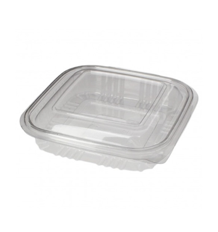 Plastic scharnierende Deli-Container PET Vierkant 250ml (900 stuks) Plastic scharnierende Deli-Container PET Vierkant 250ml (900 stuks)